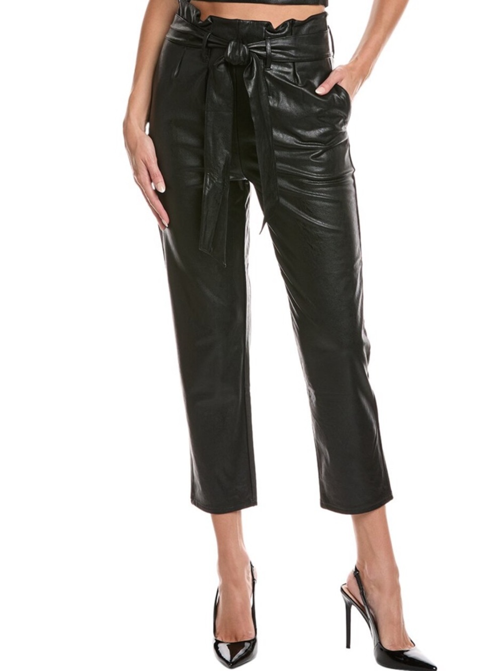 NEW Commando Paperbag Waist Faux Leather Crop Pants